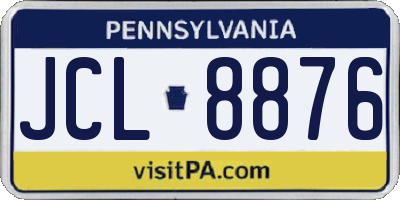 PA license plate JCL8876