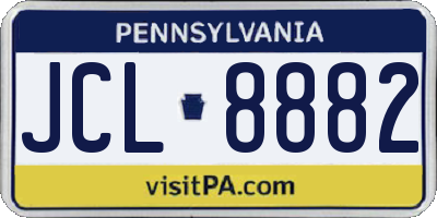 PA license plate JCL8882