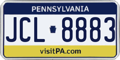 PA license plate JCL8883