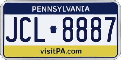 PA license plate JCL8887
