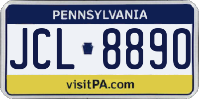 PA license plate JCL8890