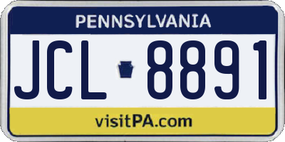 PA license plate JCL8891