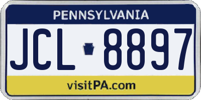 PA license plate JCL8897