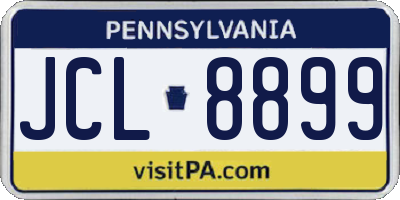 PA license plate JCL8899