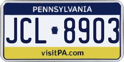 PA license plate JCL8903