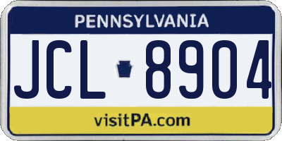 PA license plate JCL8904