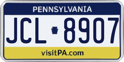 PA license plate JCL8907