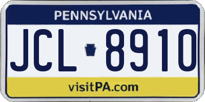 PA license plate JCL8910