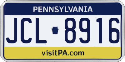PA license plate JCL8916