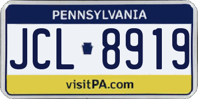 PA license plate JCL8919