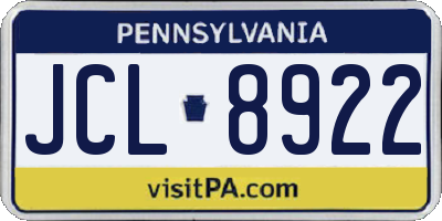 PA license plate JCL8922