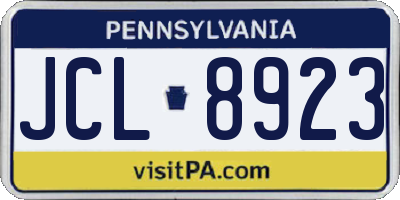 PA license plate JCL8923