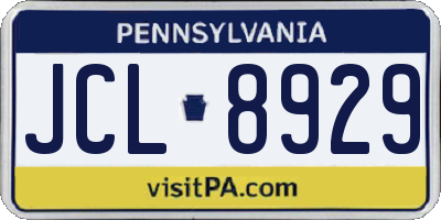 PA license plate JCL8929