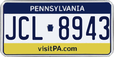 PA license plate JCL8943