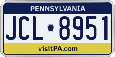 PA license plate JCL8951