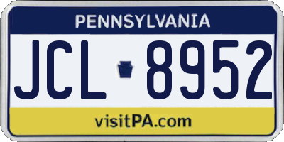 PA license plate JCL8952