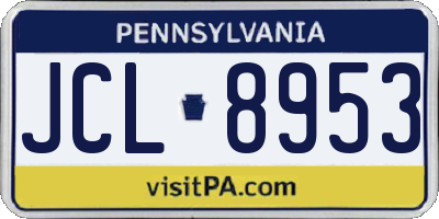 PA license plate JCL8953