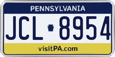 PA license plate JCL8954