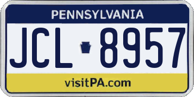 PA license plate JCL8957