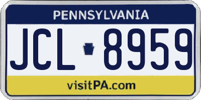 PA license plate JCL8959