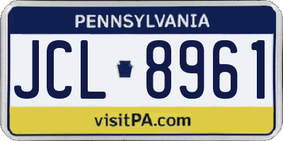 PA license plate JCL8961
