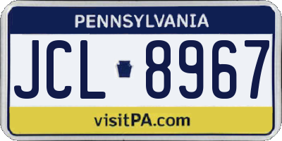 PA license plate JCL8967