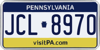 PA license plate JCL8970