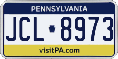 PA license plate JCL8973