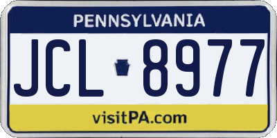 PA license plate JCL8977