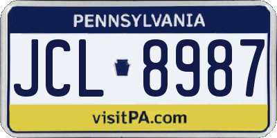PA license plate JCL8987