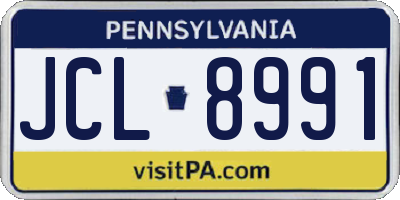 PA license plate JCL8991