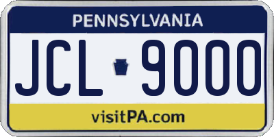 PA license plate JCL9000