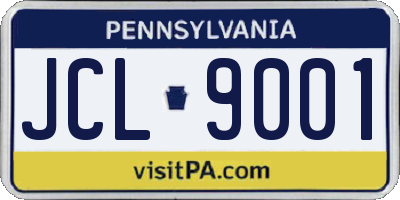 PA license plate JCL9001