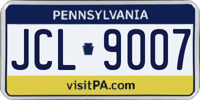 PA license plate JCL9007