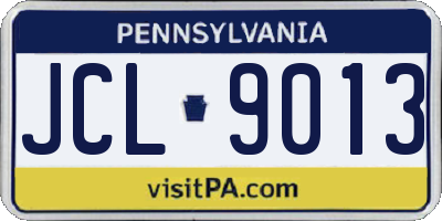 PA license plate JCL9013