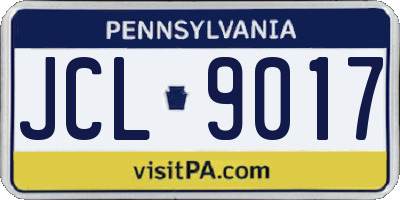 PA license plate JCL9017