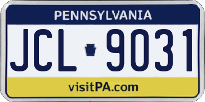 PA license plate JCL9031