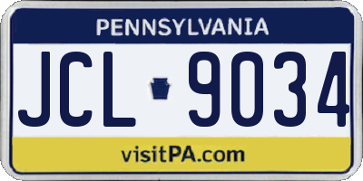 PA license plate JCL9034