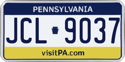 PA license plate JCL9037