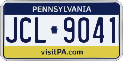 PA license plate JCL9041