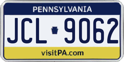 PA license plate JCL9062