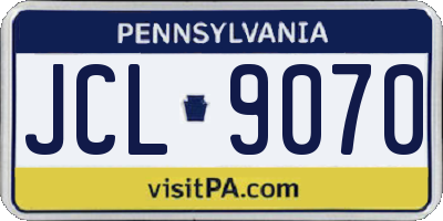 PA license plate JCL9070