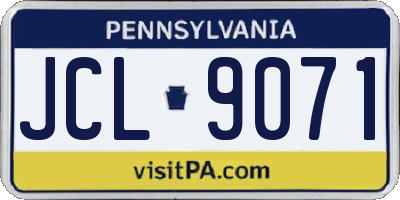 PA license plate JCL9071