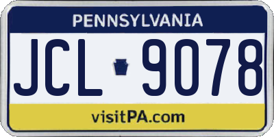 PA license plate JCL9078