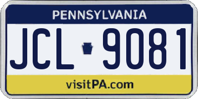 PA license plate JCL9081