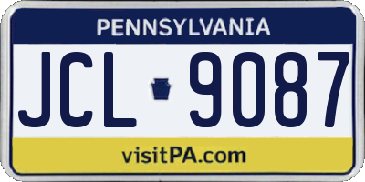 PA license plate JCL9087