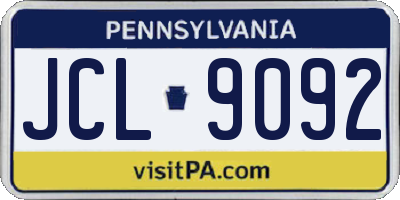 PA license plate JCL9092