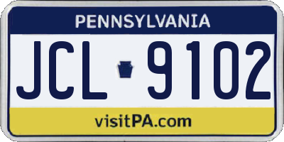 PA license plate JCL9102