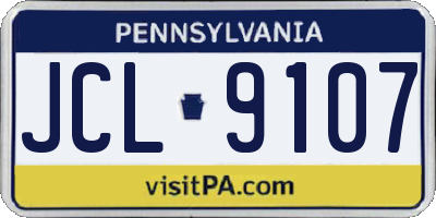 PA license plate JCL9107