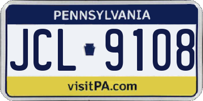 PA license plate JCL9108
